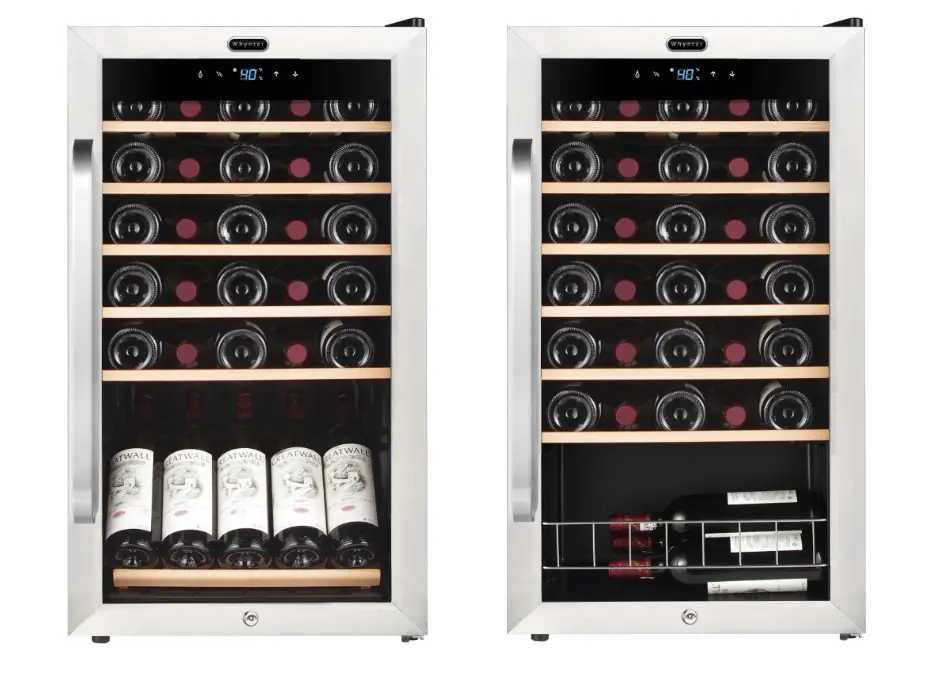 Whynter 34 Bottle Freestanding Stainless Steel Wine Refrigerator
