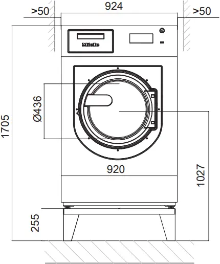Miele PWM 920 SD-SI - Dimensions 4
