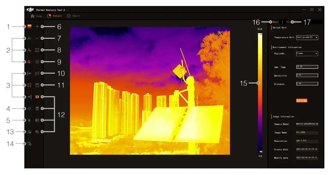 dji Thermal Analysis Tool 2 -Temperature Measurement