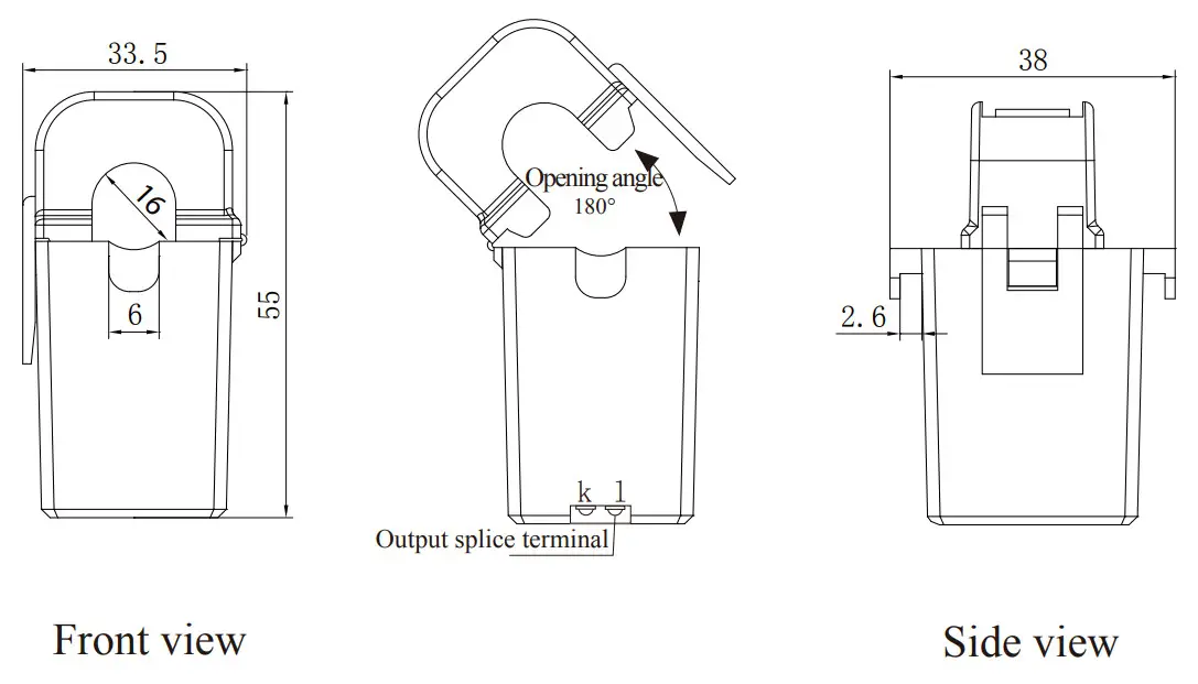 YHDC SCT016T D Split Core Current Transformer - Outline size