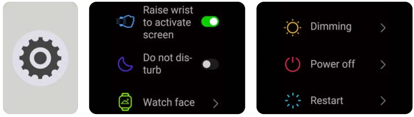 kogan KAAPMWTCBLA Active Plus Mini Smart Watch - Settings