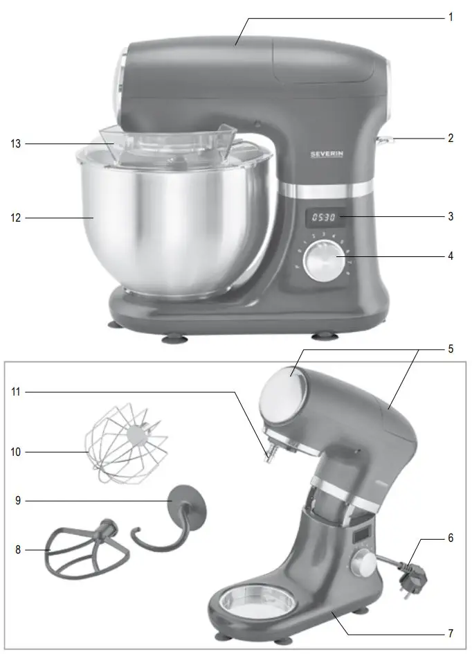 SEVERIN-KM-3897-Food-Processor-FIG 1