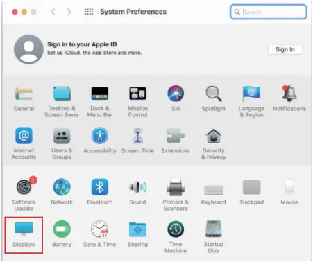 VisionTek VT2000 - DISPLAY SETTINGS macOS 1