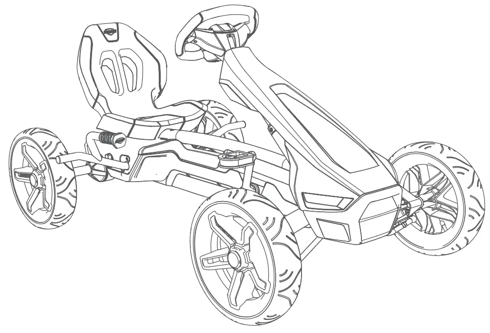 BERG Rally NRG Orange Go Kart for Kids -