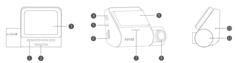70mai Dash Cam Pro Plus User Manual - Product Overview