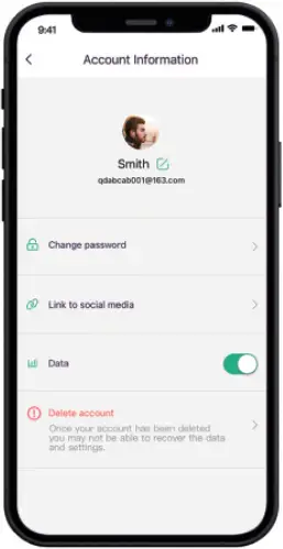 AUXO DH01-SE - Delete account