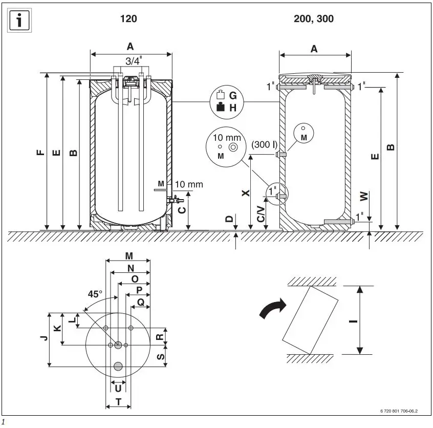 Buderus P120.5 Buffer Cylinder Instruction Manual - Fig 1