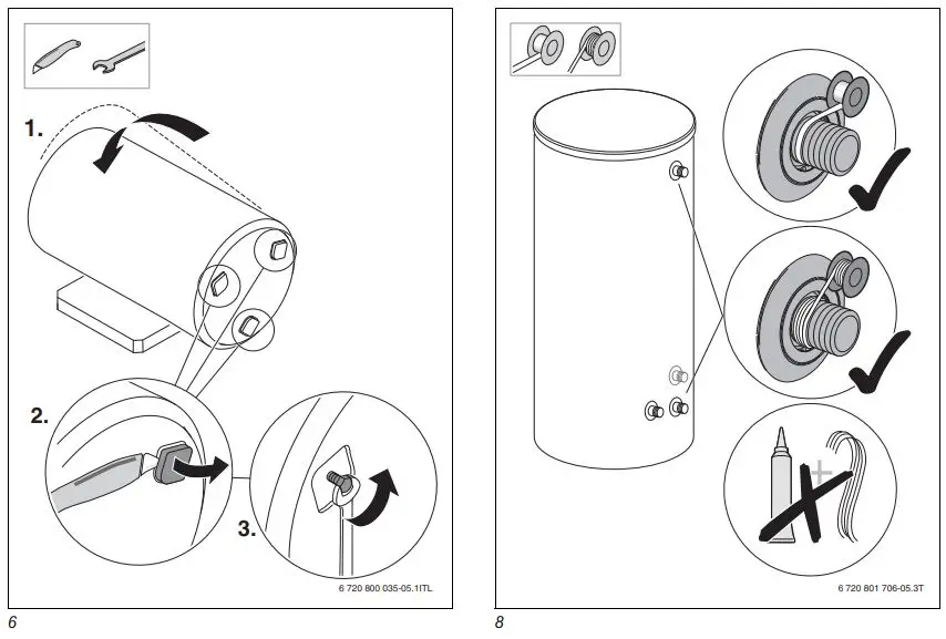 Buderus P120.5 Buffer Cylinder Instruction Manual - Fig 7,8