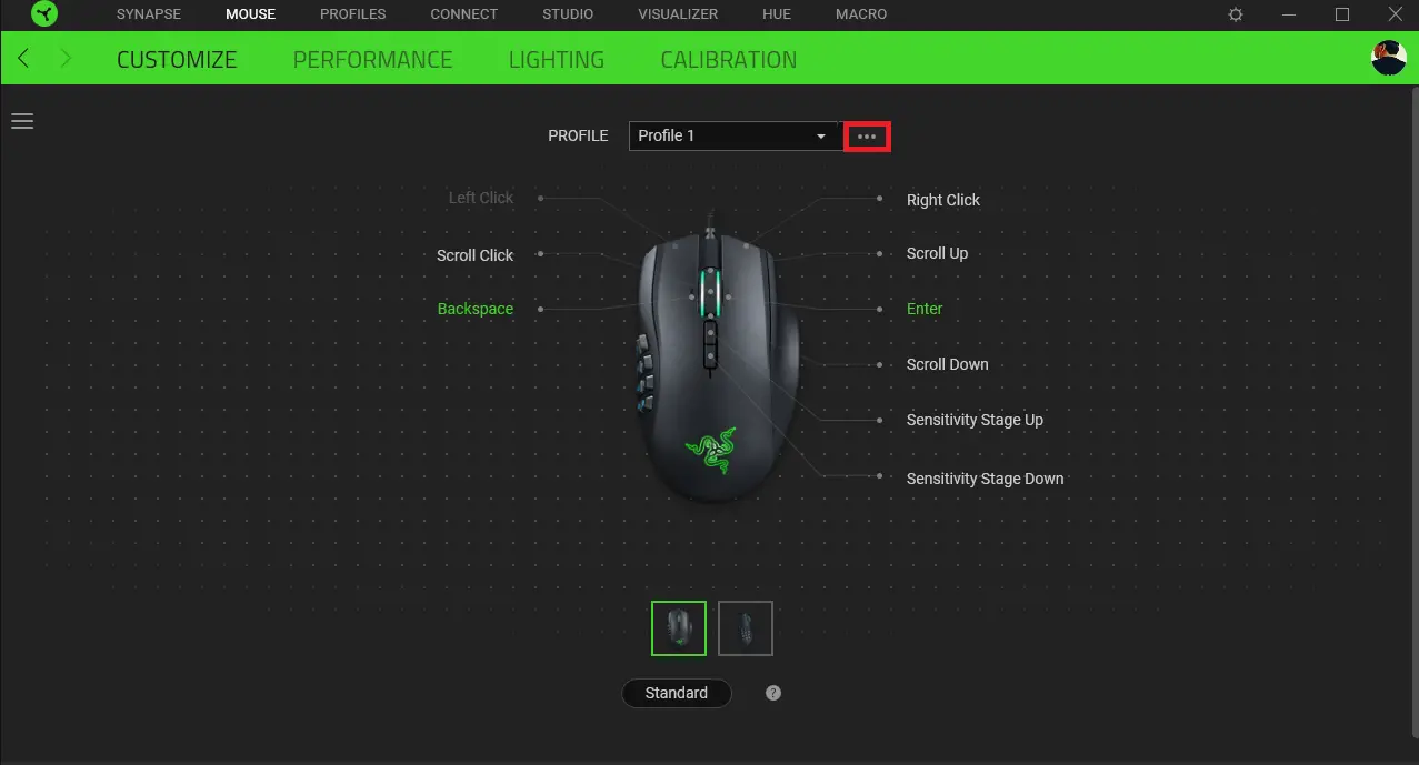 export and import profiles and configurations in Razer Synapse 3