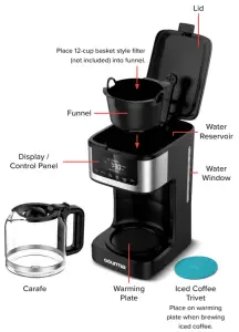 Gourmia GCM3260 Programmable Hot and Iced Coffee Maker - KNOW YOUR COFFEE MAKER