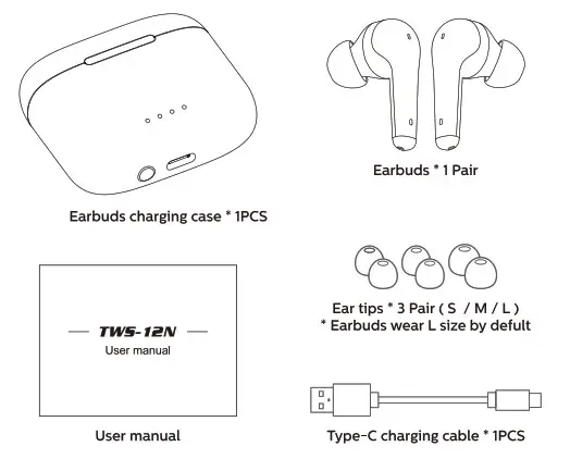 Gold Fingers Technology TWS-12N ANC TWS Wireless Earbuds