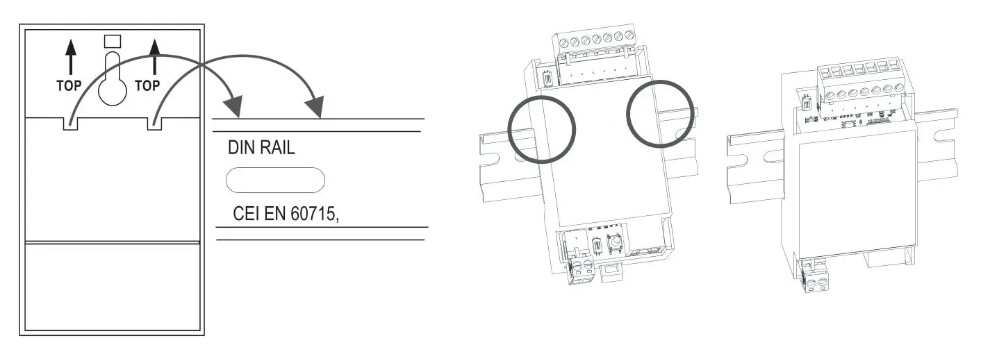 SENECA R-KEY-MBUS Converter of M-BUS to ModBUS RTU TCP-IP protocol - INSTALLATION ON DIN-IEC EN 60715 RAIL