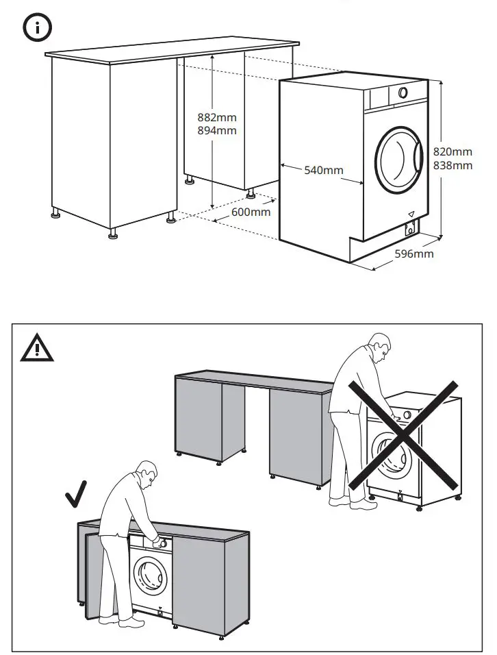 IKEA 004.940.73 TVATTAD Integrated Washer Dryer Instruction Manual - Dimension