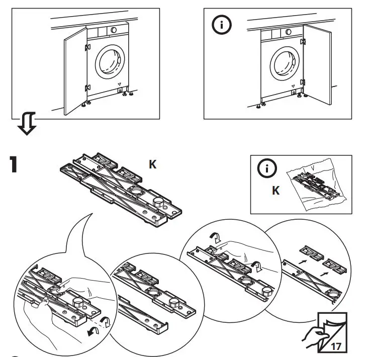 IKEA 004.940.73 TVATTAD Integrated Washer Dryer Instruction Manual - Installation 1-1