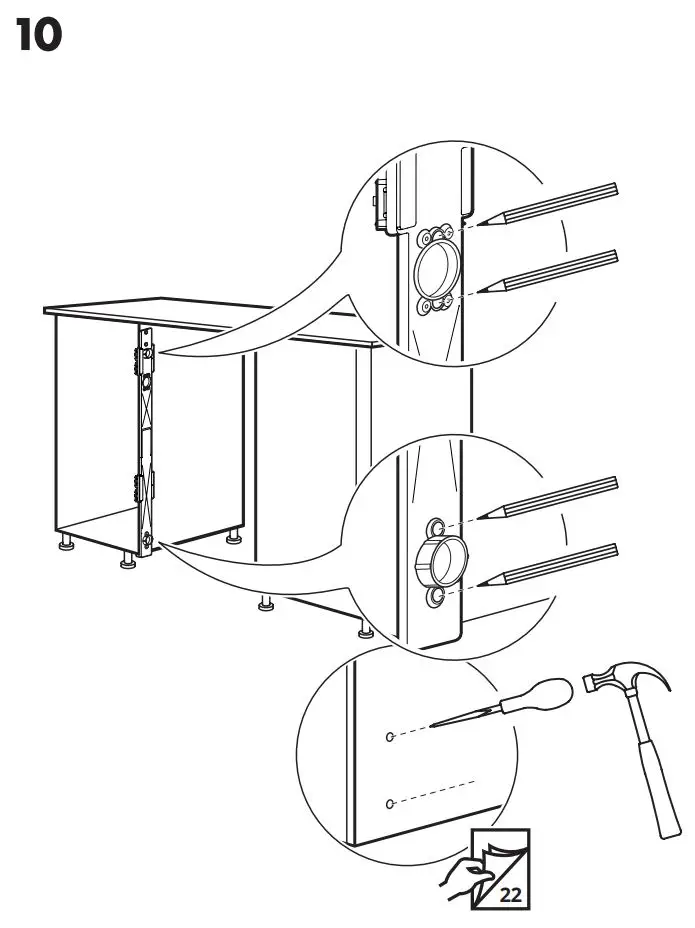IKEA 004.940.73 TVATTAD Integrated Washer Dryer Instruction Manual - Installation 10