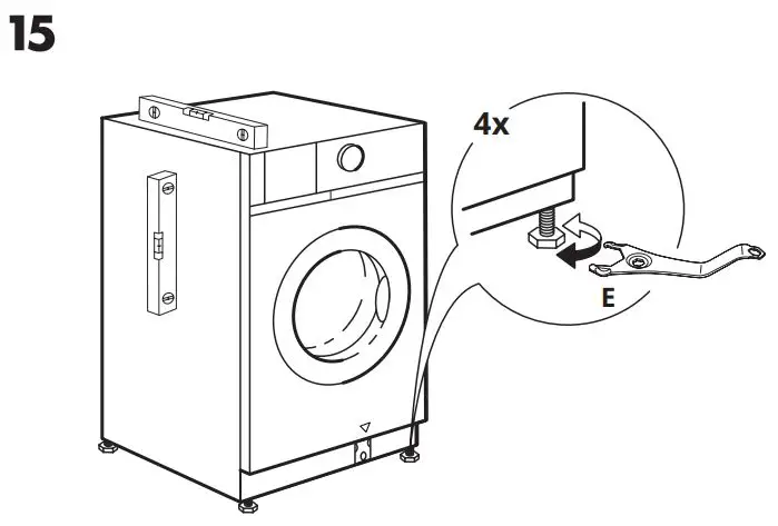IKEA 004.940.73 TVATTAD Integrated Washer Dryer Instruction Manual - Installation 15