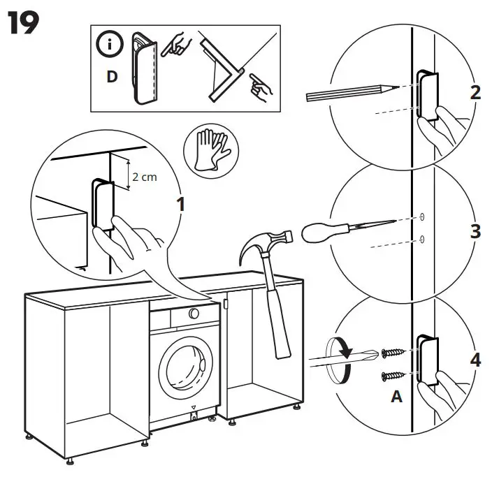 IKEA 004.940.73 TVATTAD Integrated Washer Dryer Instruction Manual - Installation 19