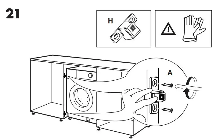 IKEA 004.940.73 TVATTAD Integrated Washer Dryer Instruction Manual - Installation 21
