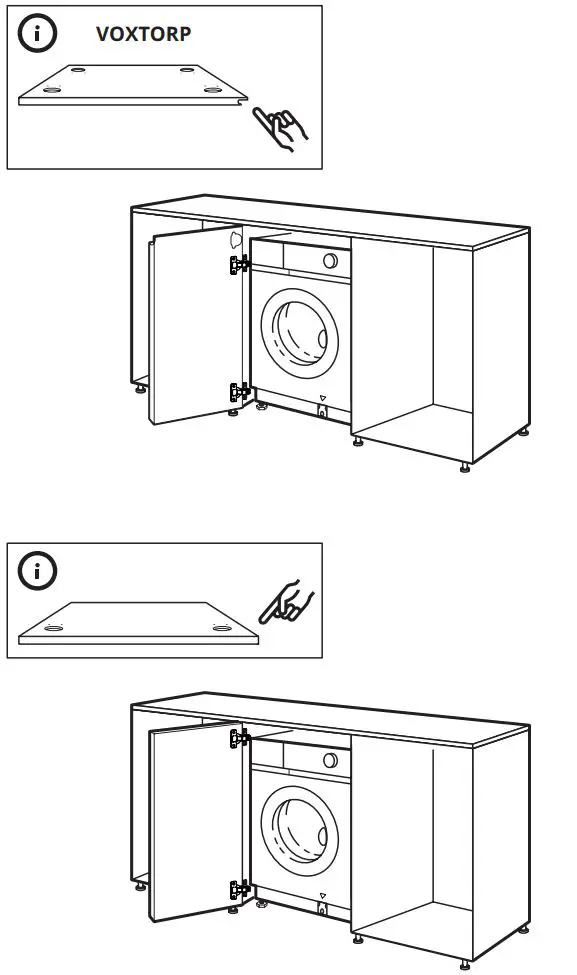 IKEA 004.940.73 TVATTAD Integrated Washer Dryer Instruction Manual - Installation 22-1