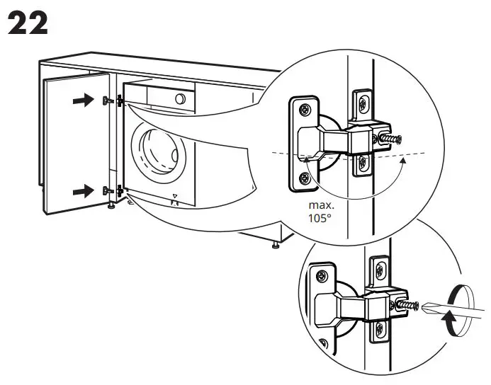 IKEA 004.940.73 TVATTAD Integrated Washer Dryer Instruction Manual - Installation 22