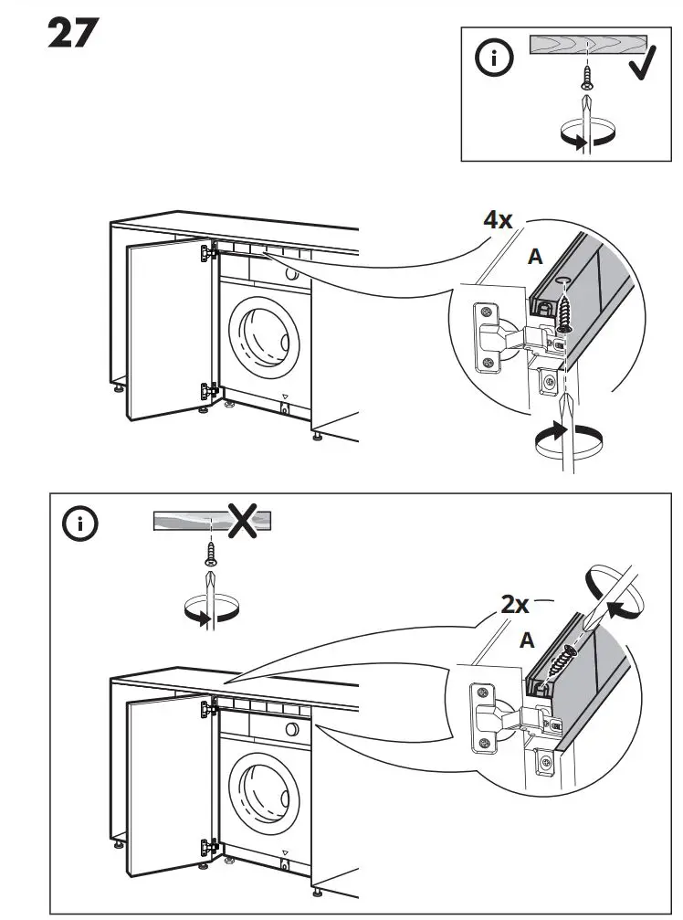 IKEA 004.940.73 TVATTAD Integrated Washer Dryer Instruction Manual - Installation 27