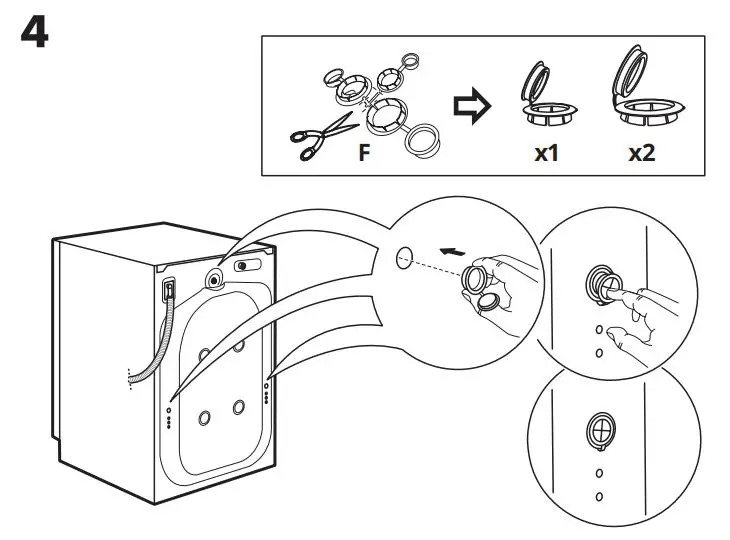 IKEA 004.940.73 TVATTAD Integrated Washer Dryer Instruction Manual - Installation 4