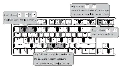 ROYAL KLUDGE RK87 Mechanical Wireless Keyboard User Manual - Custom Backlight set