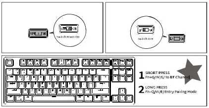 ROYAL KLUDGE RK87 Mechanical Wireless Keyboard User Manual - How to use