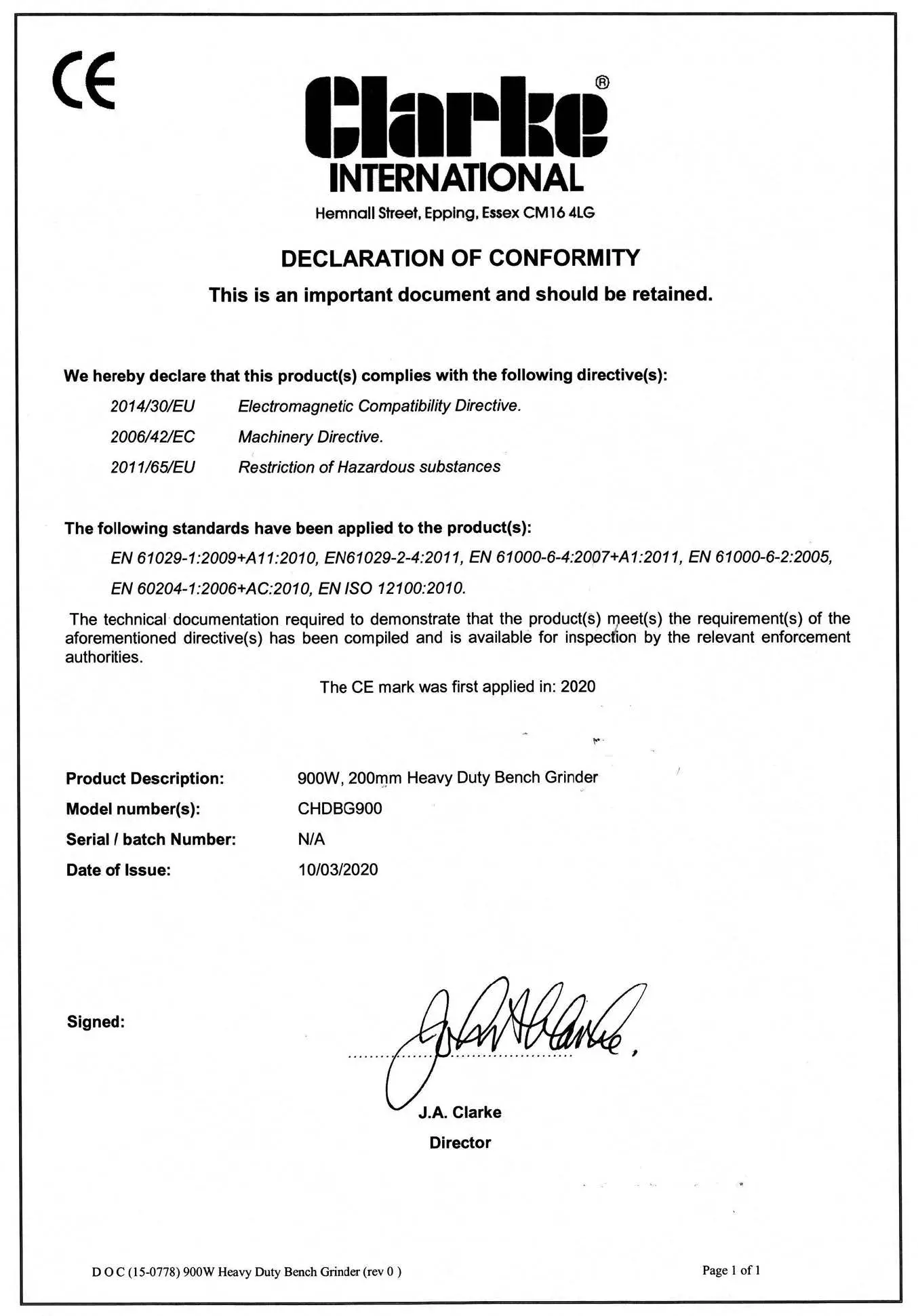 Clarke CHDBG900 8-Inch Bench Grinder-fig13