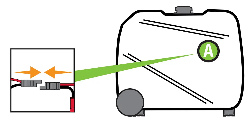 CHAMPION 200994 4650W Dual Fuel Inverter Generator - Connect the Battery