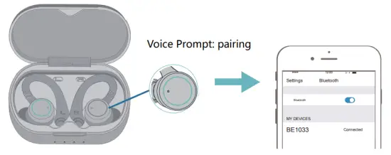 APEKX BE1033 Twin Wireless Earbuds With Charging Case - Mode5