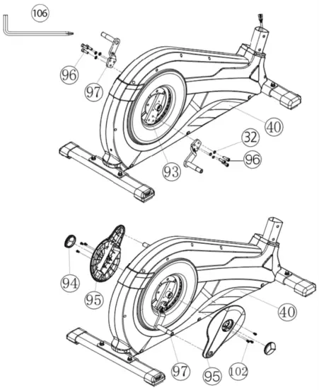 CHRISTOPEIT AX 8000 Crosstrainer Ergometer - Assembly of pedal