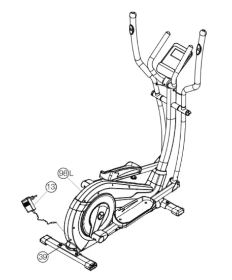 CHRISTOPEIT AX 8000 Crosstrainer Ergometer - Attach the power