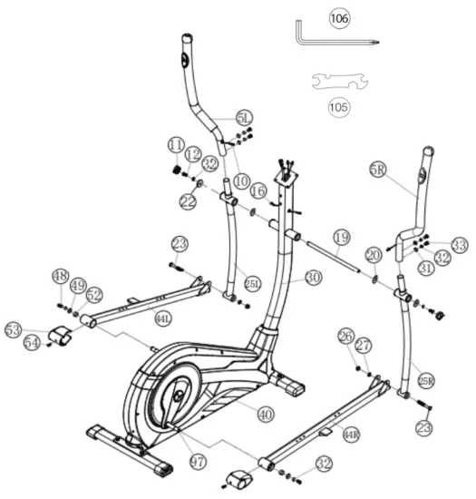 CHRISTOPEIT AX 8000 Crosstrainer Ergometer - Installation of handgrips