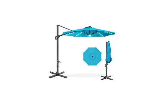 Bcp Sky6228 10ft Solar Led Cantilever Umbrella Instruction Manual