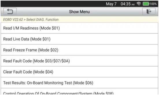 OBDII/EOBD Diagnostics