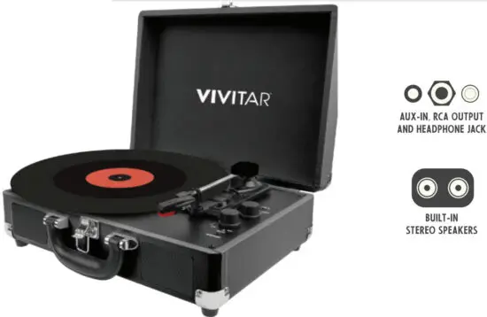 VIVITAR V60067BT Suitcase Turntable Wireless Speaker