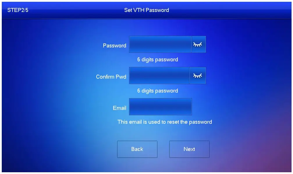 Set password for VTH