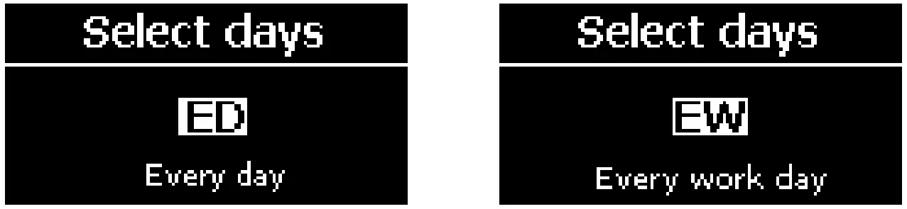 Select Days Display