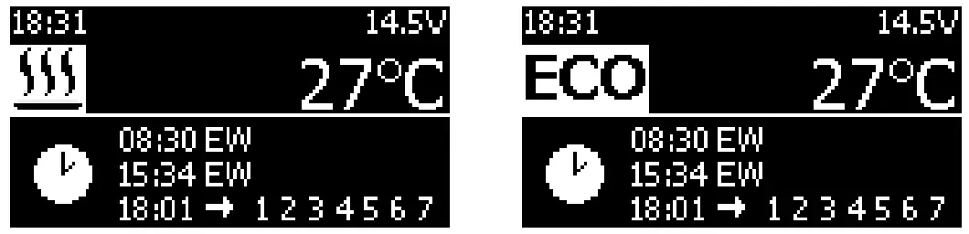 Pre heating and ECO mode