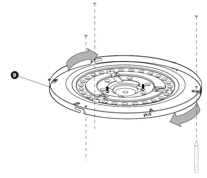 Artika 15FM-WO LED ceiling light Instruction Manual - MOUNTING BRACKET INSTALLATION