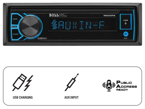 BOSS AUDIO M500PA Digital Media AM or FM Receiver