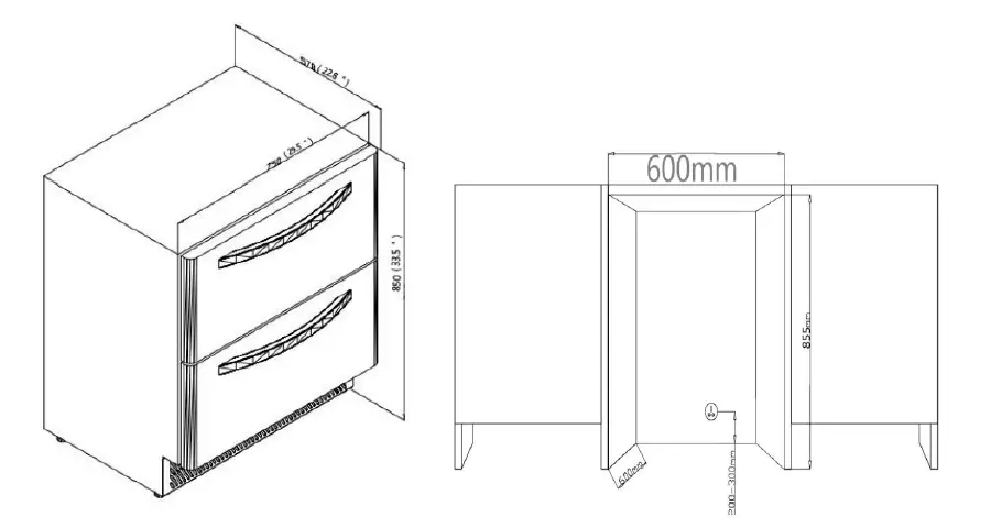 VEVOR BC-145A1EQ Undercounter 5.12 Cu.ft Double Drawer Beverage Fridge fig 3