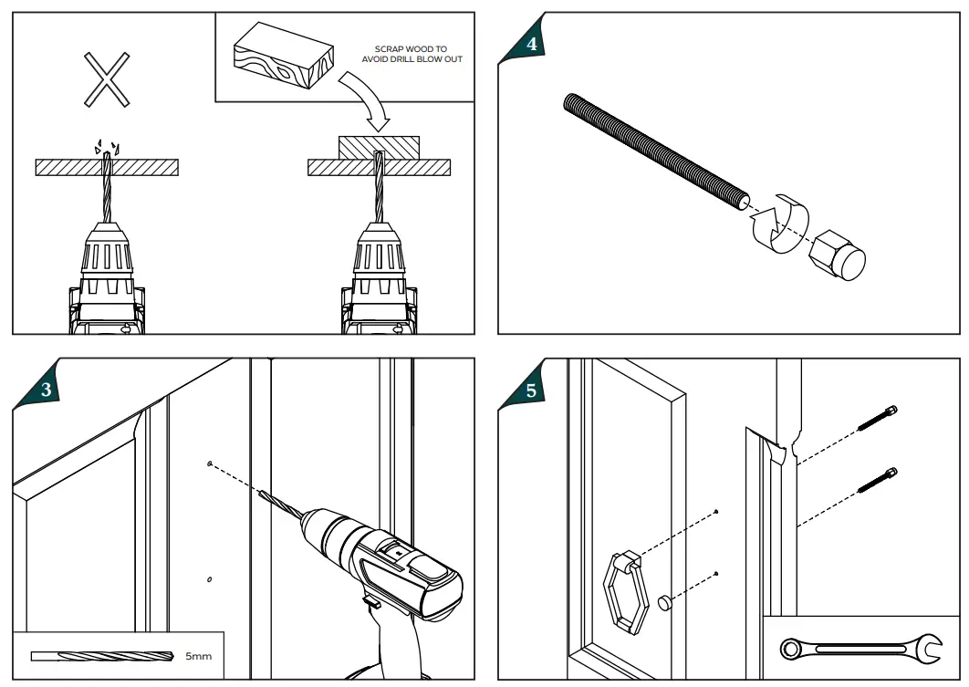 plank SMITH Elongated Hex Door Knocker 2
