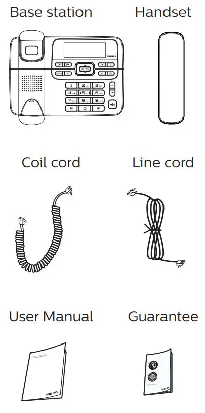 PHILIPS M20 Corded Phone User Manual - What is in the box