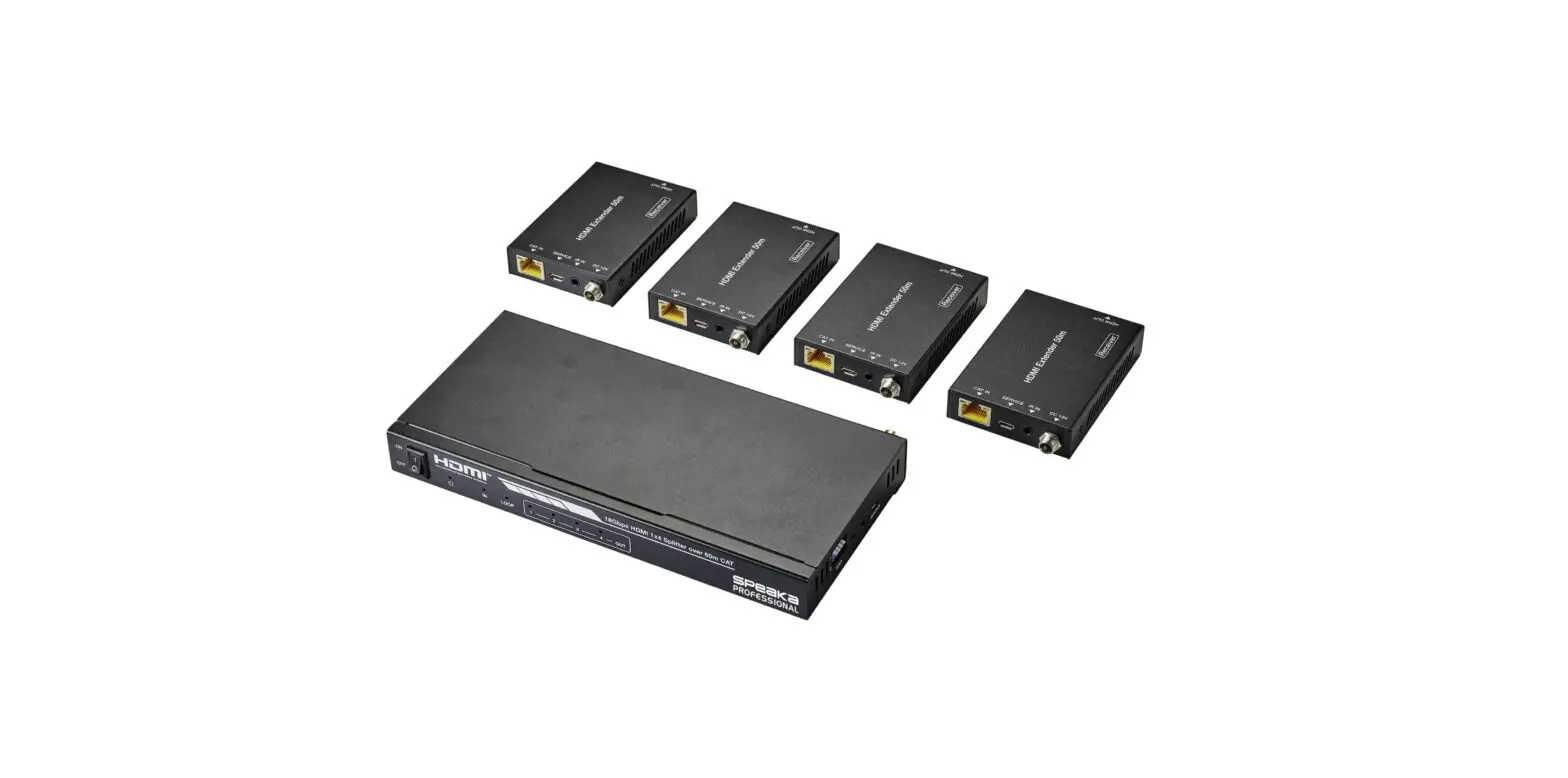 Speaka Professional 2369286 Sp-hds-700 1x4 Hdmi Splitter Over Ethernet Cable Instruction Manual