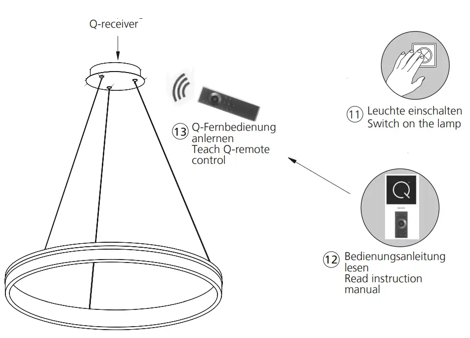 Paul Neuhaus 8412 13 Q Vito LED Pendant Light - fitting 2
