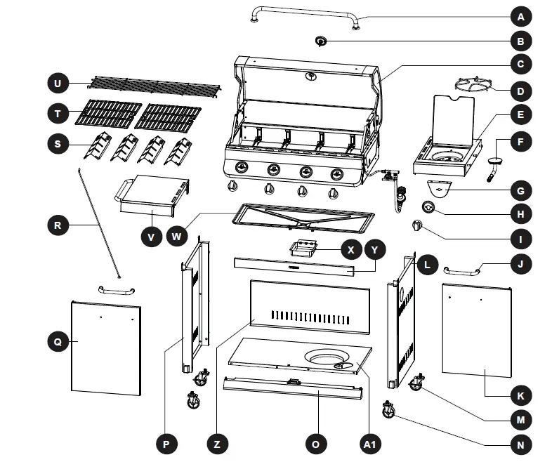 Dyna-Glo 4 Burner Premier Gas Grill with Side Burner 2