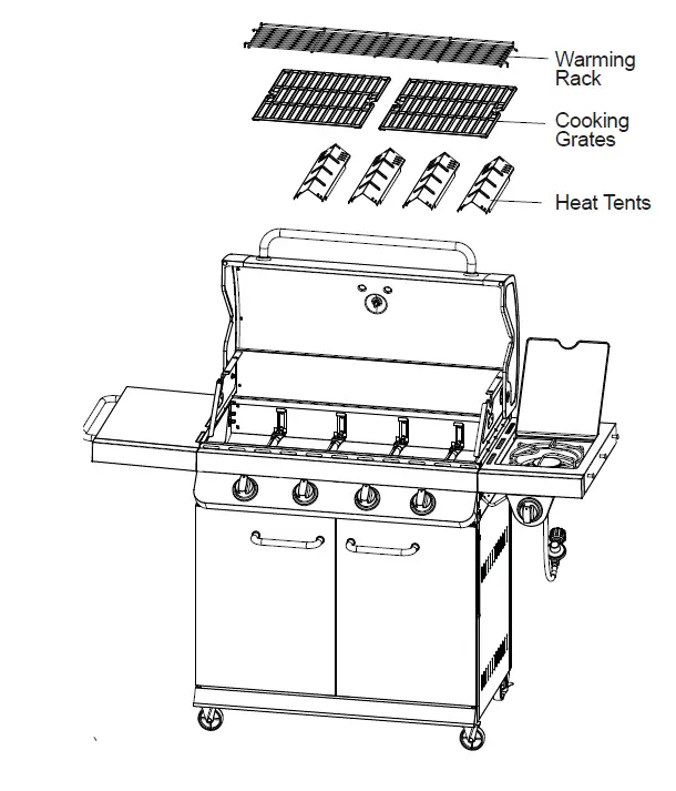 Dyna-Glo 4 Burner Premier Gas Grill with Side Burner 46