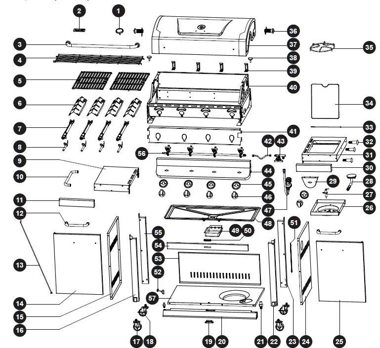 Dyna-Glo 4 Burner Premier Gas Grill with Side Burner 53